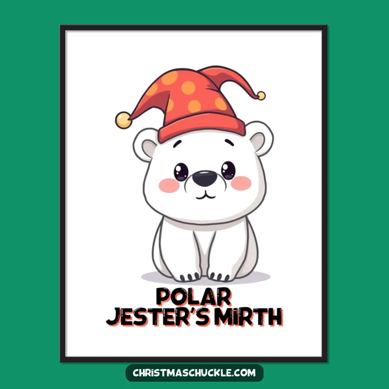 Funny Polar Bear Jester Digital Art - Instant Arctic Whimsy for Your Walls!