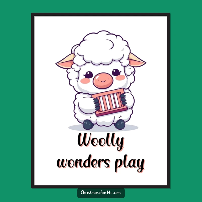 Funny Sheep Clown Digital Art: Musical Whimsy for Your Walls