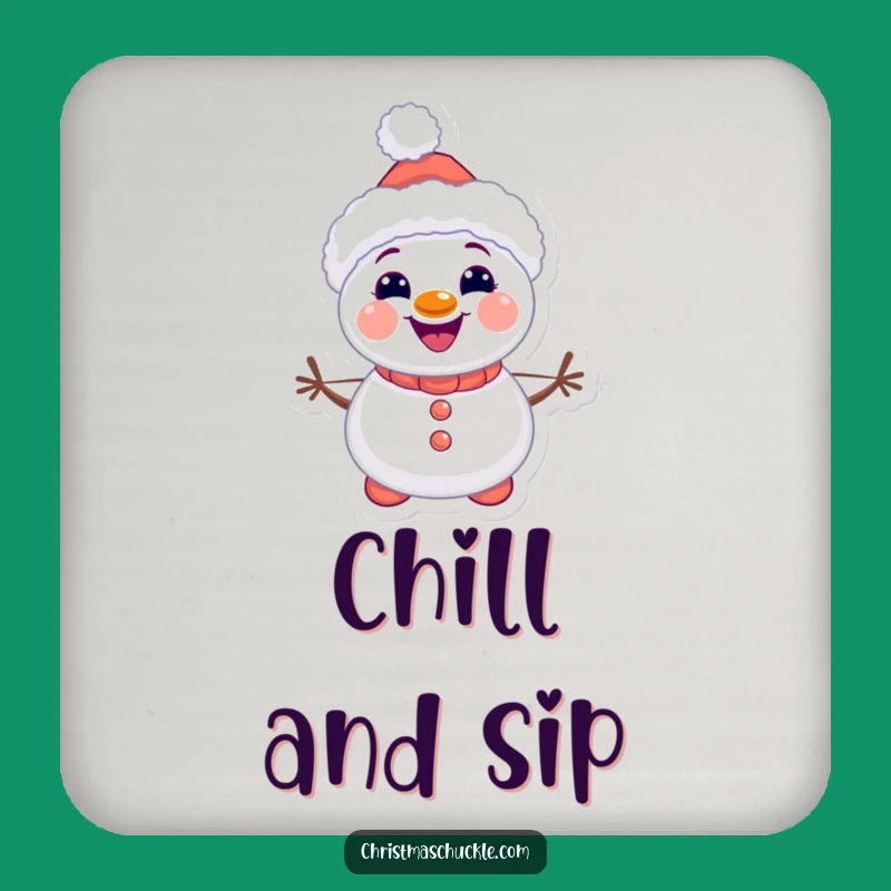 Funny Snowman Clown Coasters, Kawaii Winter Protection, Humorous Gift