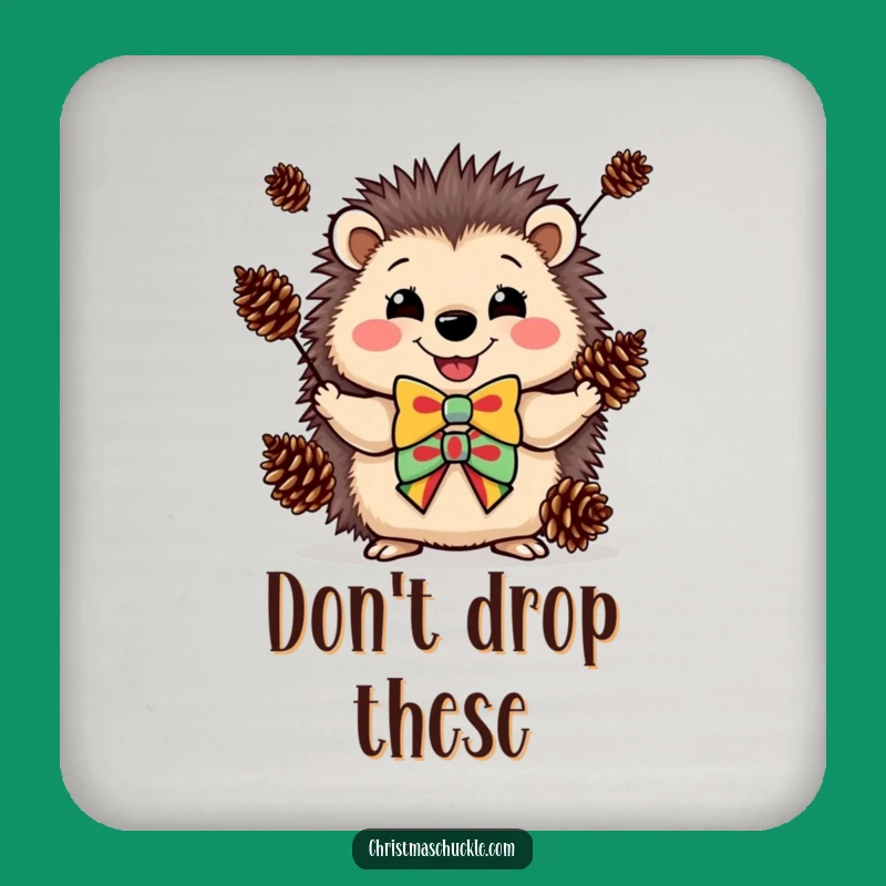 Funny Hedgehog Clown Coaster: Protect Surfaces With Juggling Funny Gift!