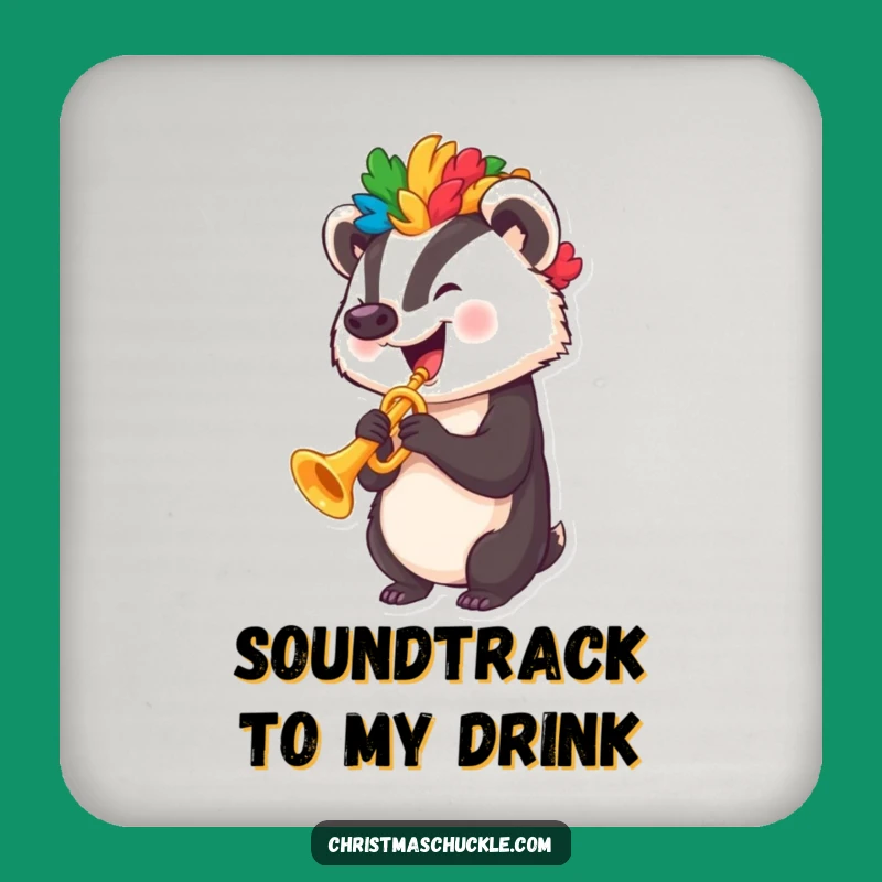 Funny Badger Clown Wig Coaster - Protect Surfaces with Comical Art