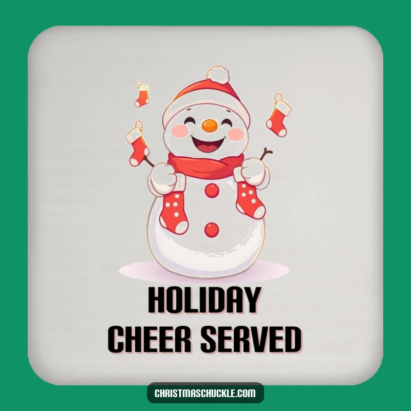 Funny Kawaii Snowman Coaster Set - Protect Surfaces with Holiday Charm