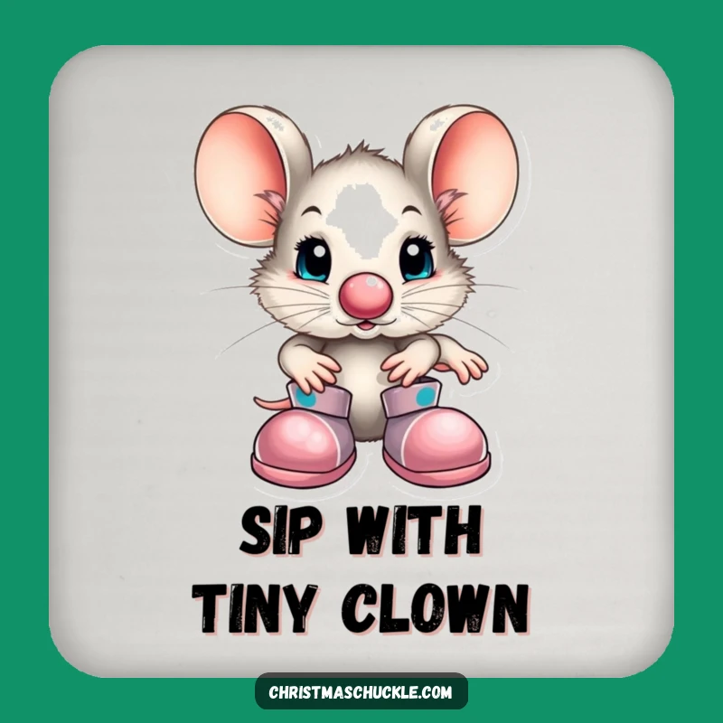 Funny Mouse Clown Coaster - Protect Surfaces with Whimsical Charm!