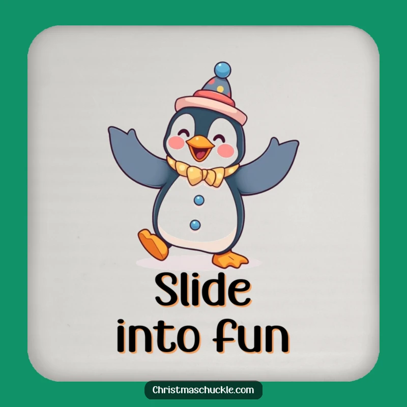 Funny Penguin Clown Coasters: Hilarious Gift Set for Protecting Surfaces with Humor