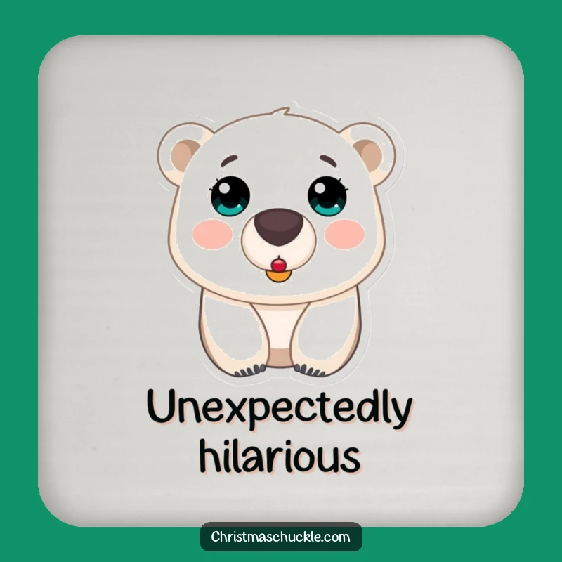 Funny Polar Bear Clown Nose Coaster: Protect Surfaces with a Smile