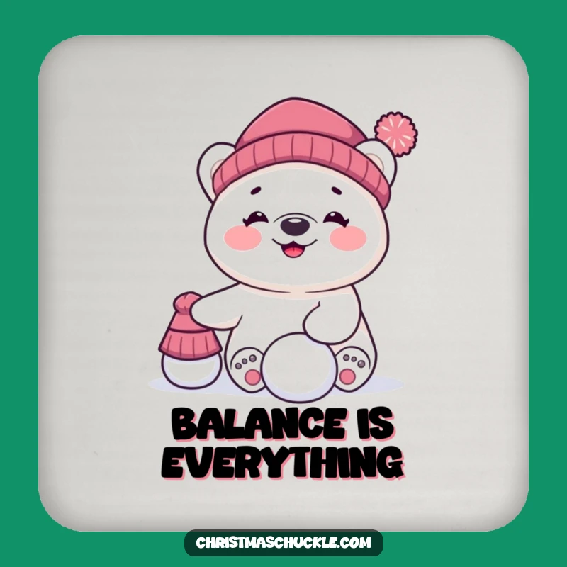 Funny Polar Bear Drink Coaster - Protect Surfaces with Hilarious Character Art