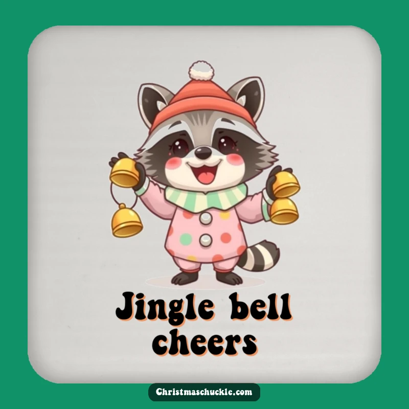 Funny Raccoon Clown Coasters: Hilarious Holiday Gift Set for Parties