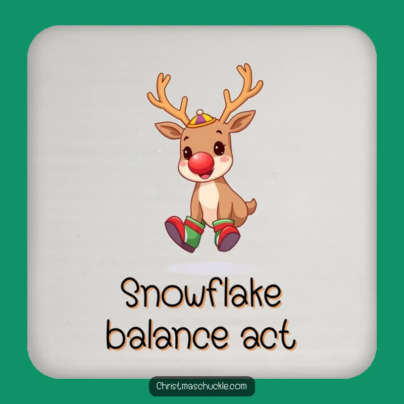 Funny Reindeer Clown Drink Coaster: Protect Surfaces with Holiday Laughs