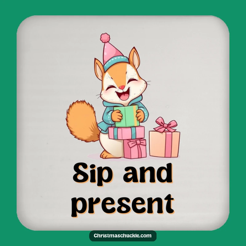Funny Squirrel Clown Coaster: Giggling Present Balancer - Tabletop Gift
