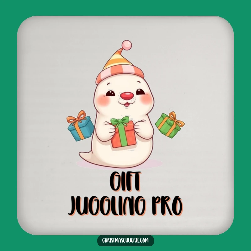 Funny Seal Clown Coaster: Hilarious Juggling Presents Protection for Your Surfaces