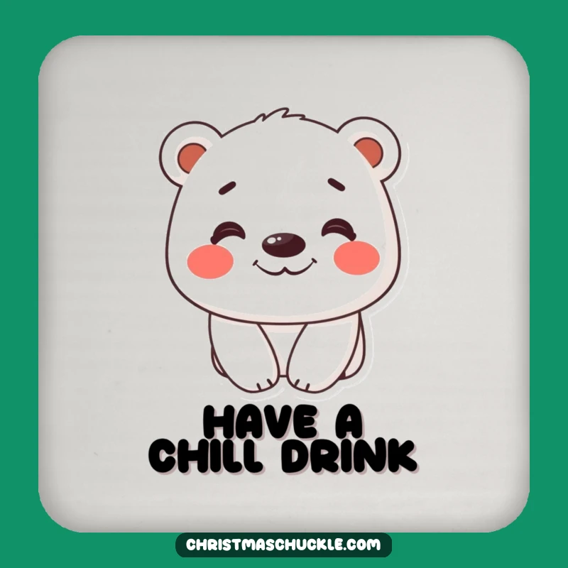 Funny Polar Bear Coaster: Protect Surfaces With This Cheerful Funny Gift!