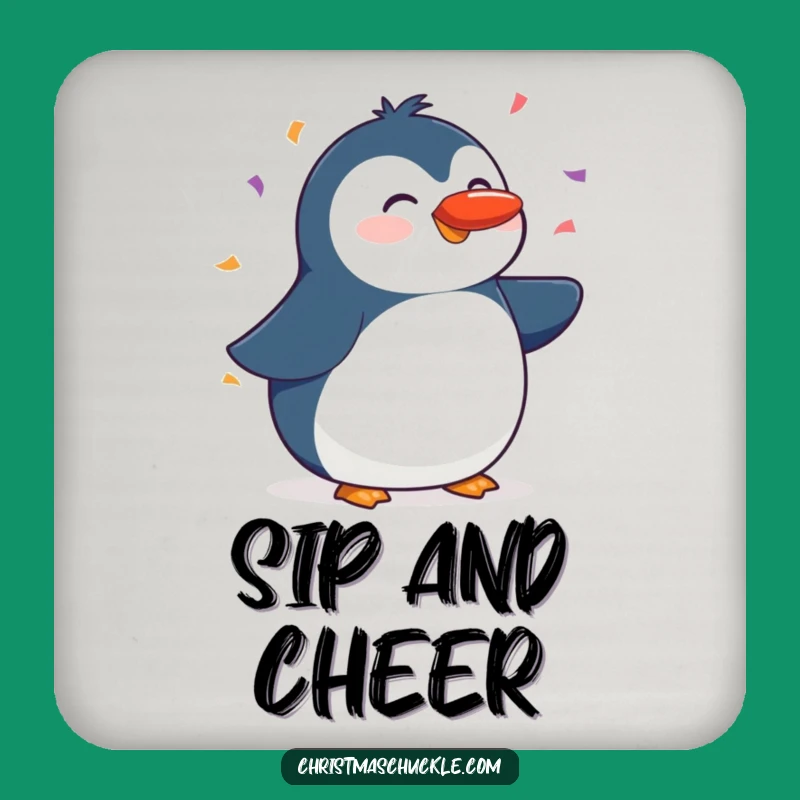 Funny Penguin Red Nose Coaster: Protect Surfaces with Hilarious Festive Charm!
