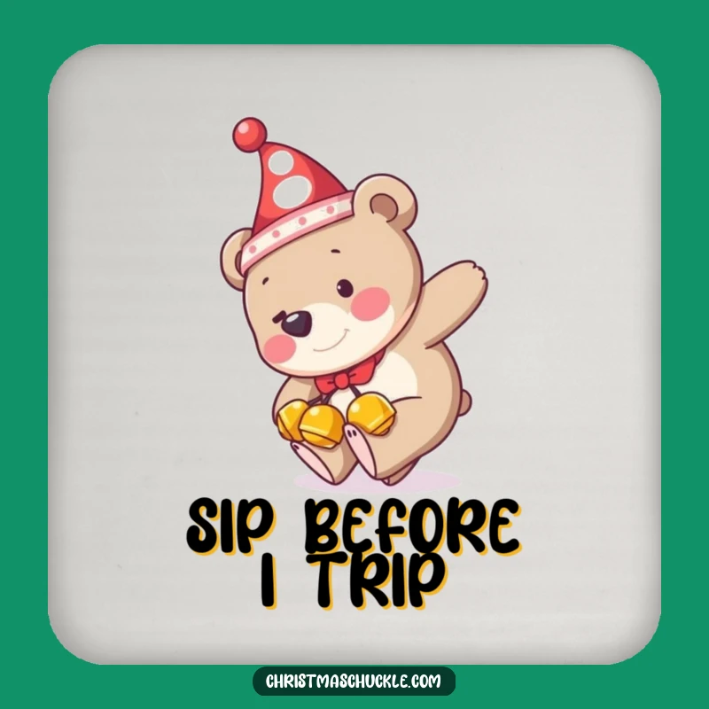 Funny Bear Tripping Coaster: Hilarious Clown Hat Protection for Tables Gift