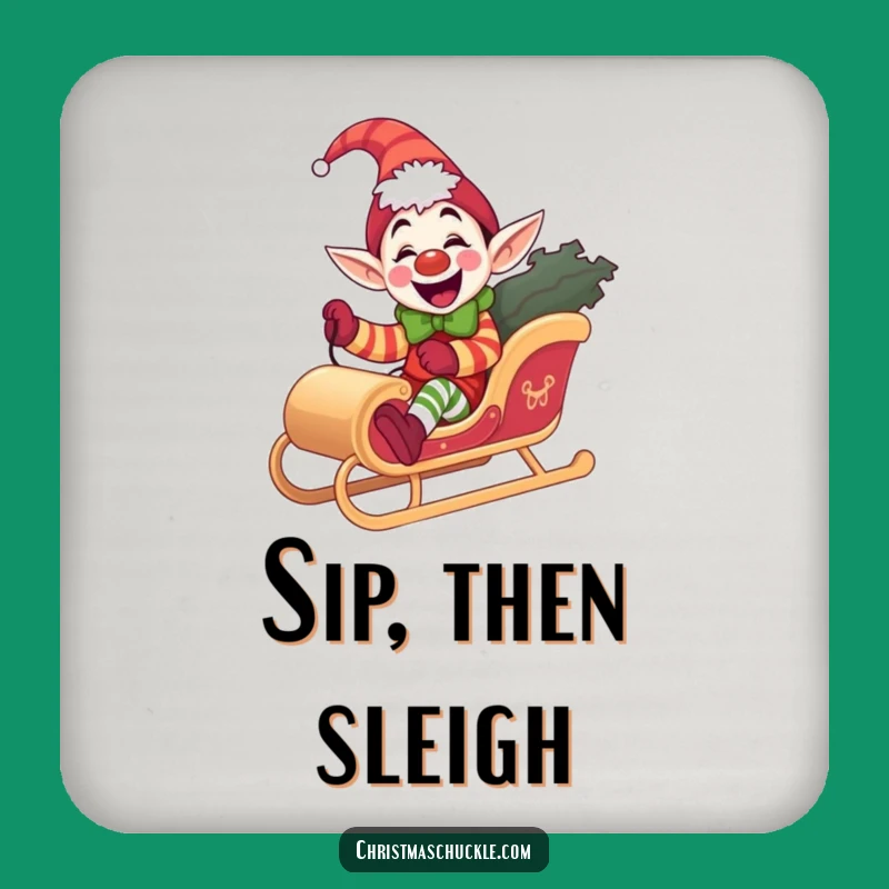 Funny Elf Clown Coasters, Joyful Sleigh Protection, Humorous Gift