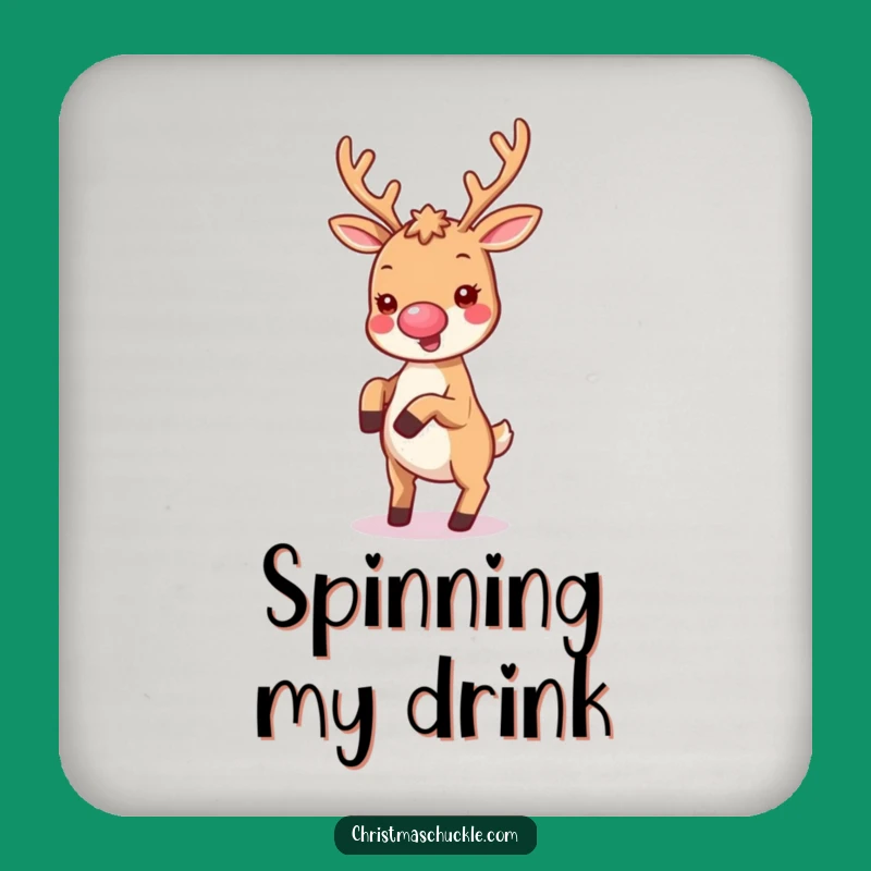 Funny Kawaii Clown Reindeer Coaster - Protect Surfaces with Festive Fun!