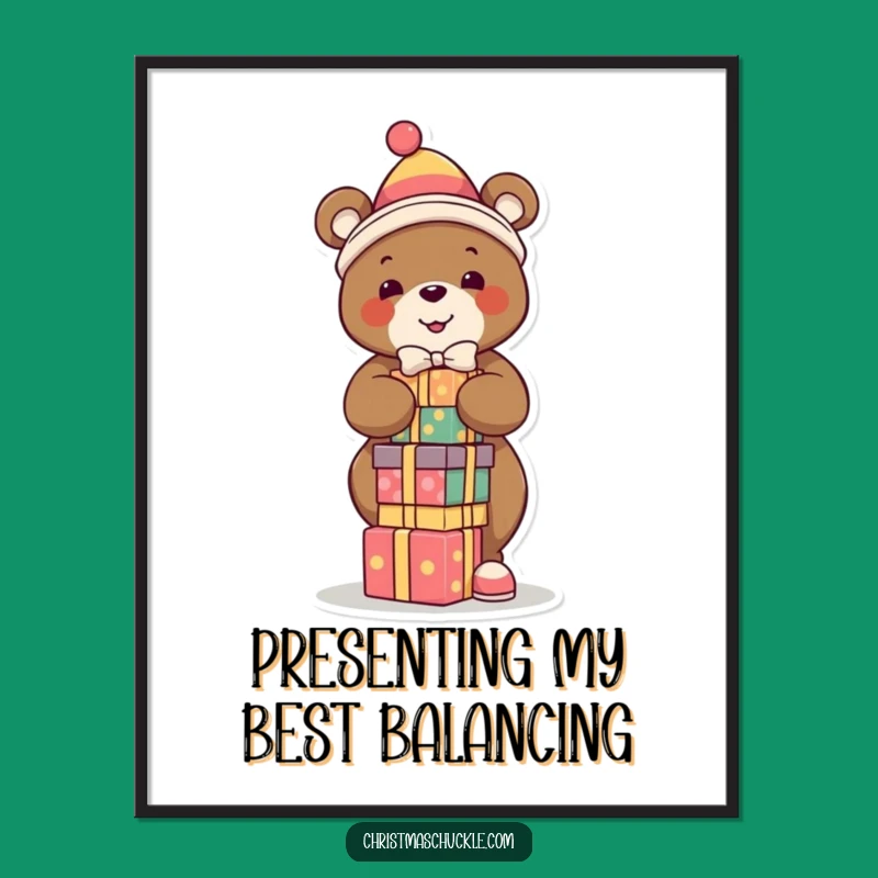 Funny Bear Clown Poster: Add Festive Chaos to Your Walls