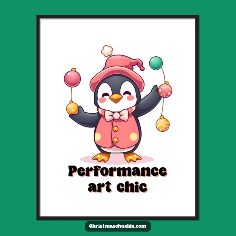Funny Penguin Clown Poster: Add Festive Humor to Your Walls