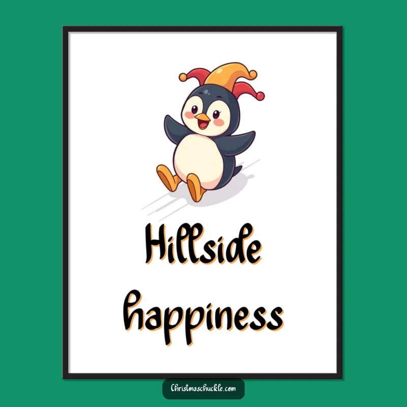 Funny Penguin Clown Poster: Decorate with Winter Fun, Vibrant Festive Funny Gift
