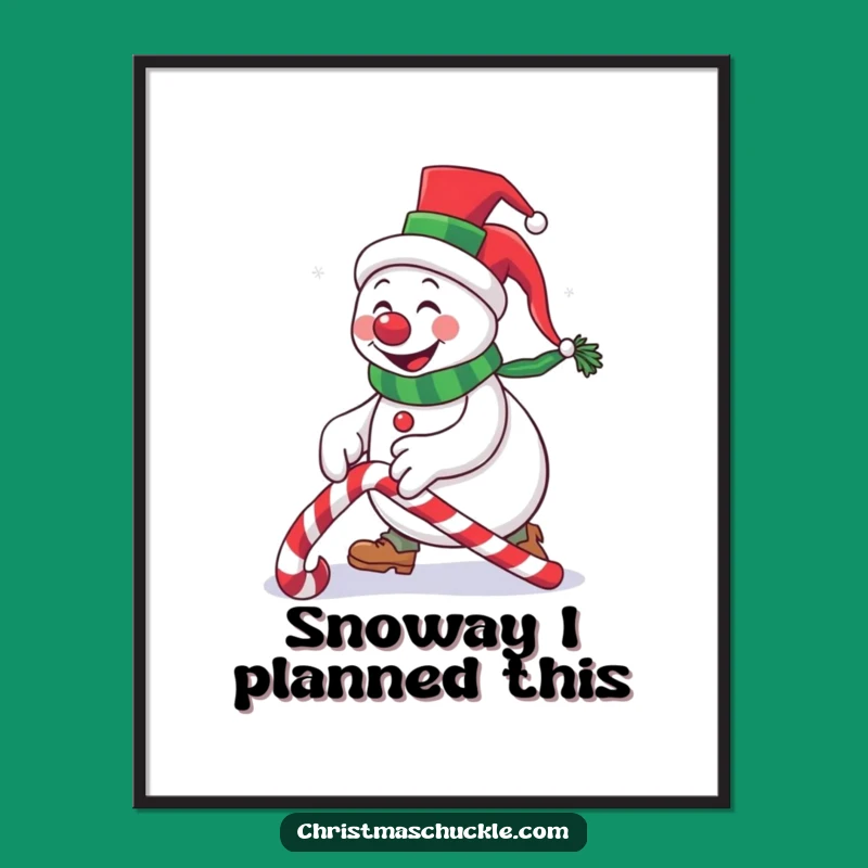 Funny Snowman Clown Poster: Festive Top Hat Mishap Art, Hilarious Holiday Wall Decor Gift