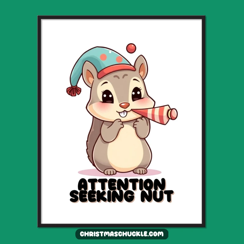 Funny Squirrel Poster: Honking Clown Horn Art for Playful Decor