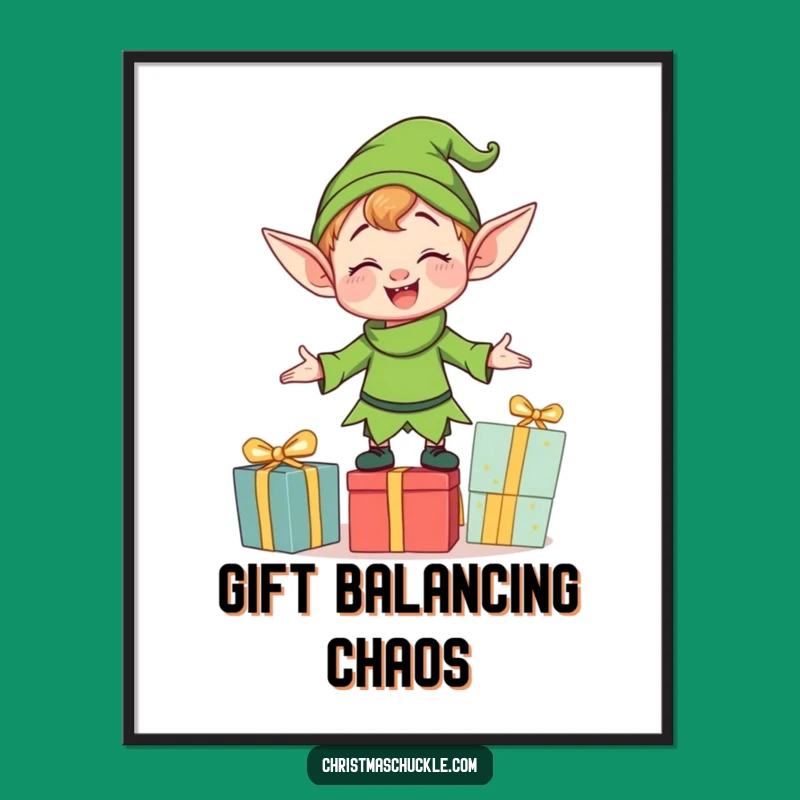 Funny Clumsy Elf Poster - Decorate with Holiday Merriment!