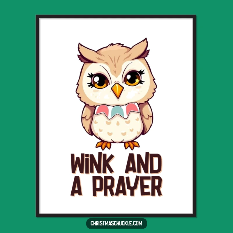Funny Owl Clown Poster: Playful Wink - Wise Wall Art Gift