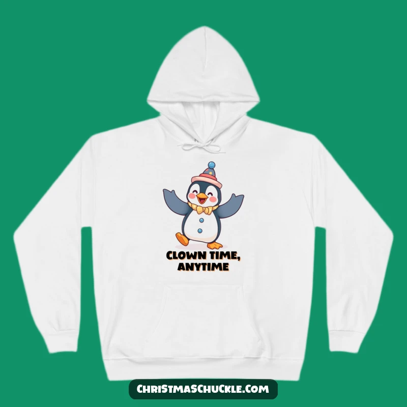 Funny Penguin Clown Hoodie: Cozy Hilarious Gift for Those Who Love a Silly Dance