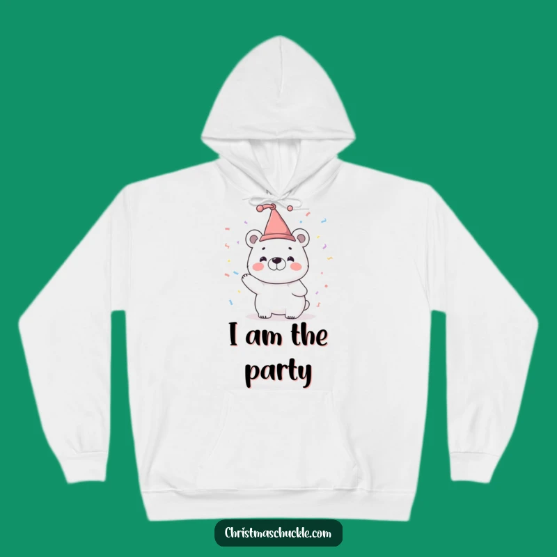 Cozy Funny Jester Polar Bear Hoodie - Warm and Hilarious Party Wear