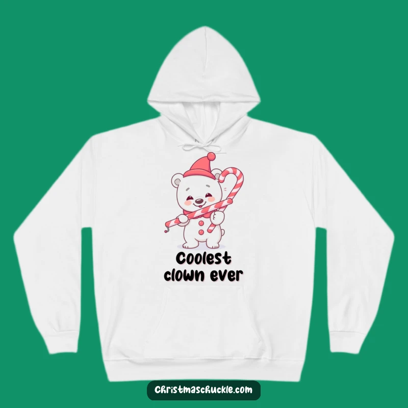 Cozy Polar Bear Clown Hoodie, Balancing Act Comfort, Ultimate Gift