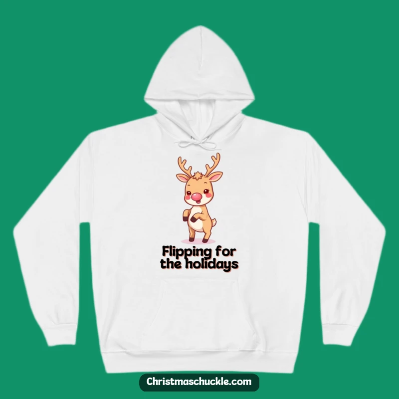 Funny Kawaii Clown Reindeer Hoodie - Cozy Up with Cartwheeling Cheer!