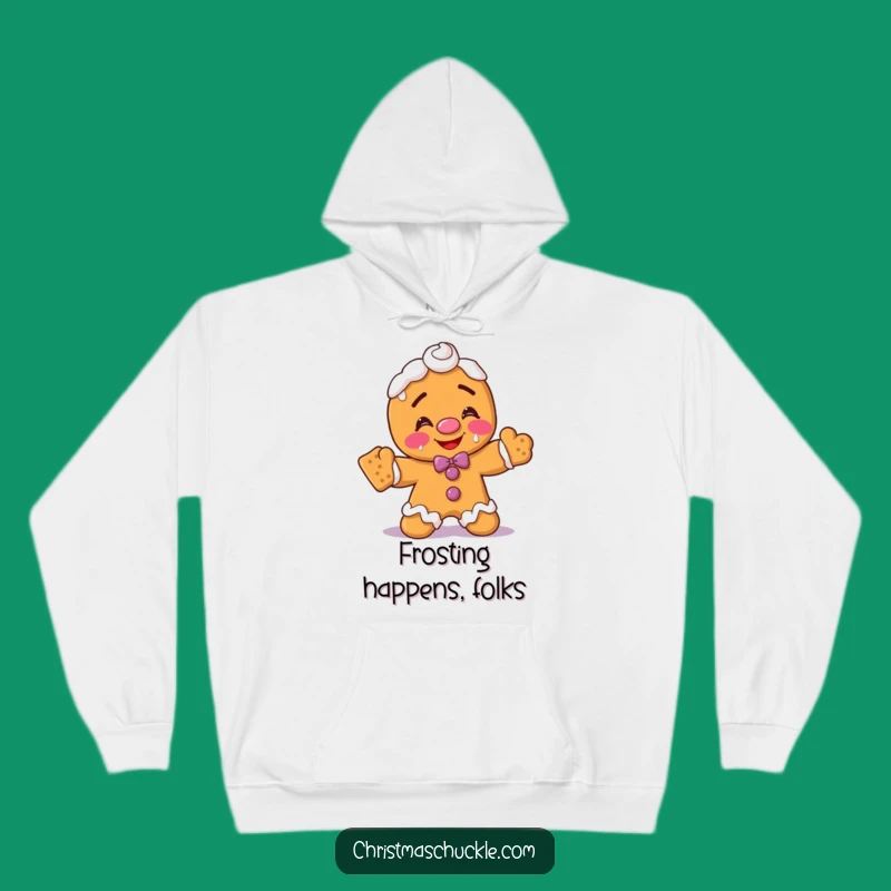 Cozy Funny Gingerbread Man Clown Hoodie: Hilarious Frosty Face Comfort Gift!