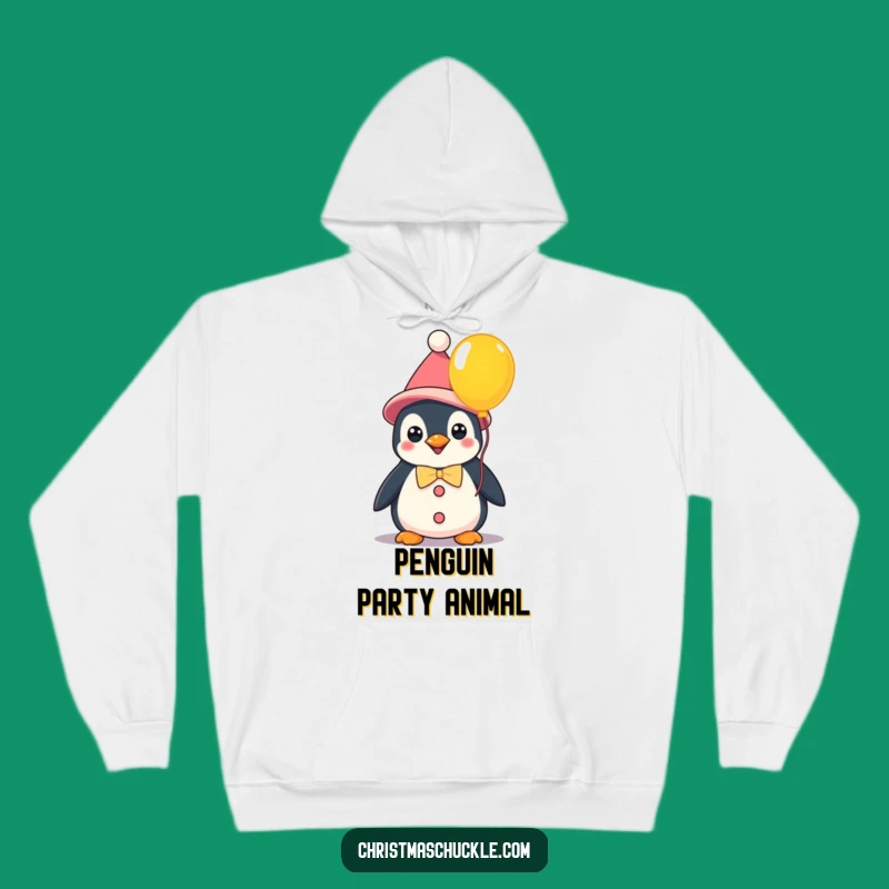 Funny Kawaii Clown Penguin Hoodie: Cozy Balloon Sweatshirt - Perfect Funny Gift!
