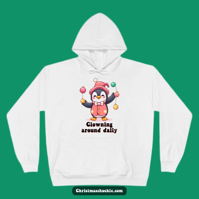 Funny Penguin Clown Hoodie: Stay Cozy with Festive, Hilarious Warmth