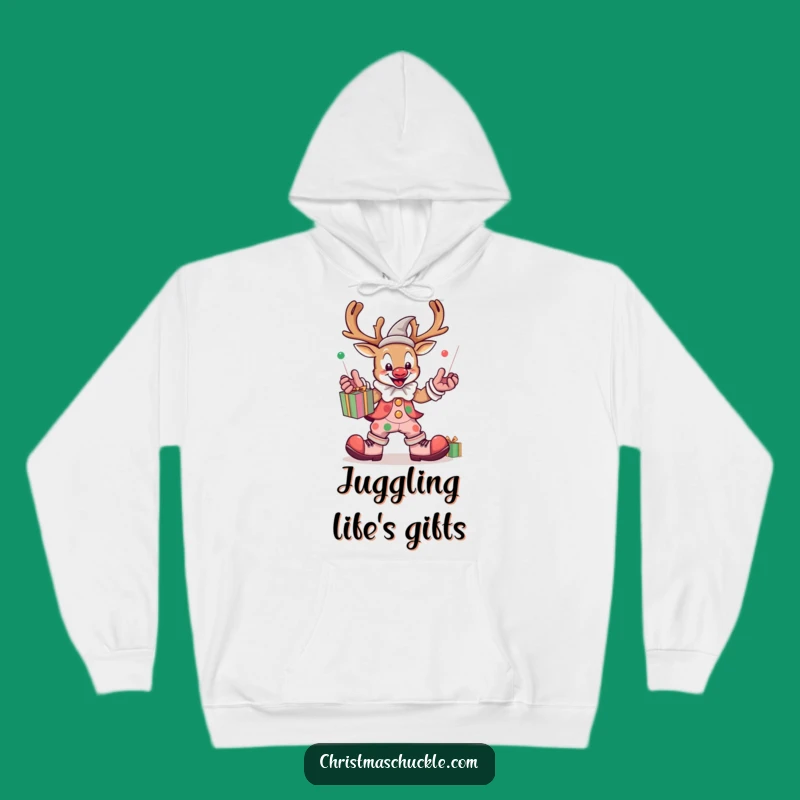 Cozy Funny Kawaii Reindeer Clown Hoodie: Warm & Hilarious Holiday Comfort