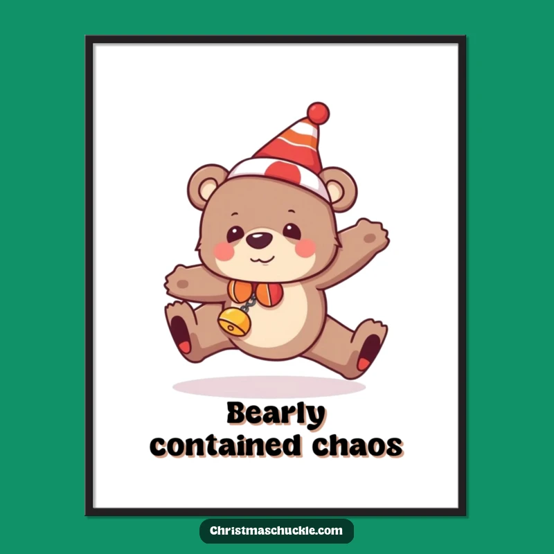 Funny Free Printable Wall Art Clumsy Bear Quirky Downloadable Decor