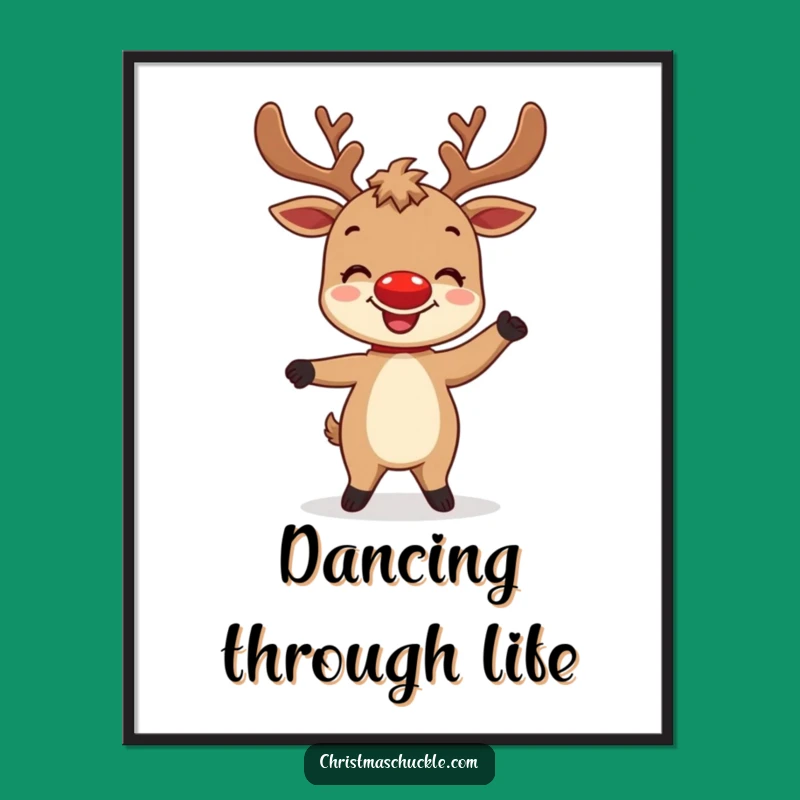 Funny Free Printable Wall Art: Reindeer's Silly Dance Decor - Hilarious Downloadable Art
