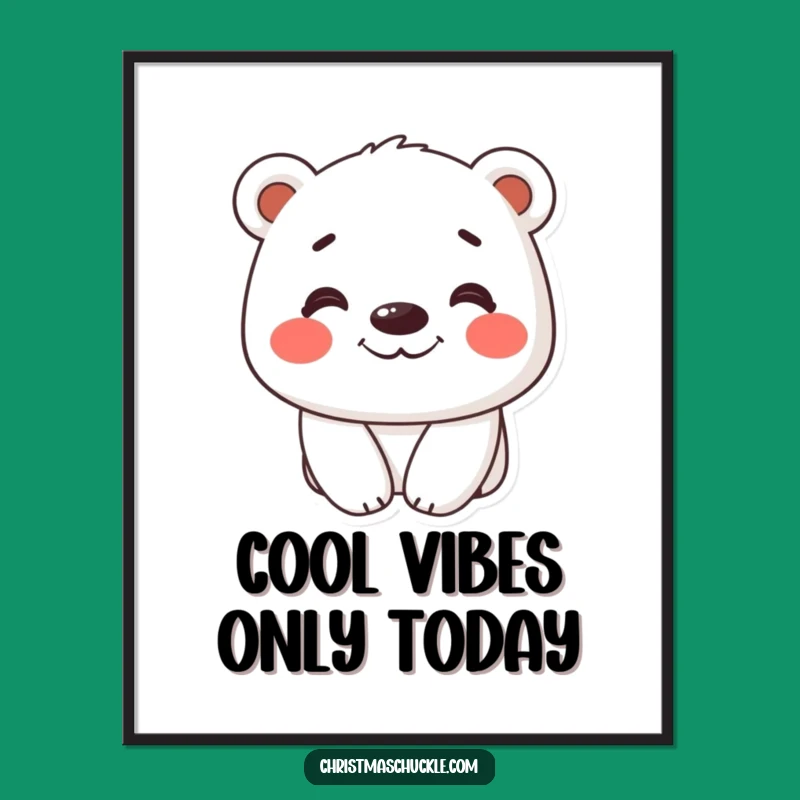 Free Printable Polar Bear Wall Art: Silly Grin Downloadable Decor for a Cheerful Room