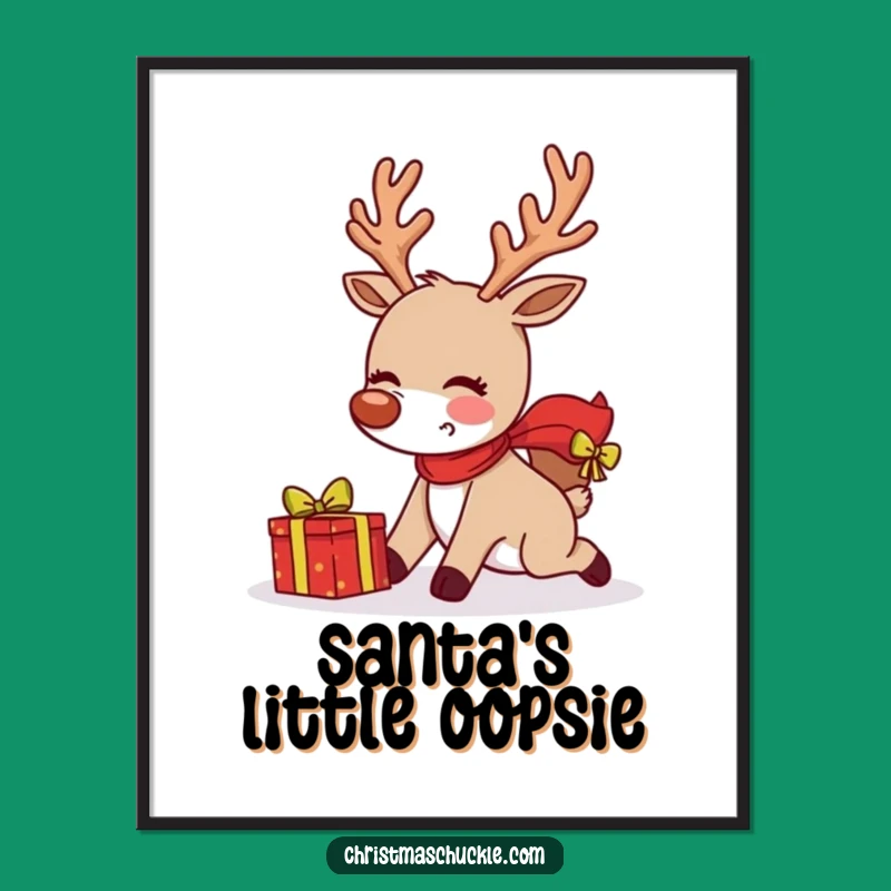 Free Printable Wall Art: Funny Reindeer Trip - Quirky Downloadable Decor