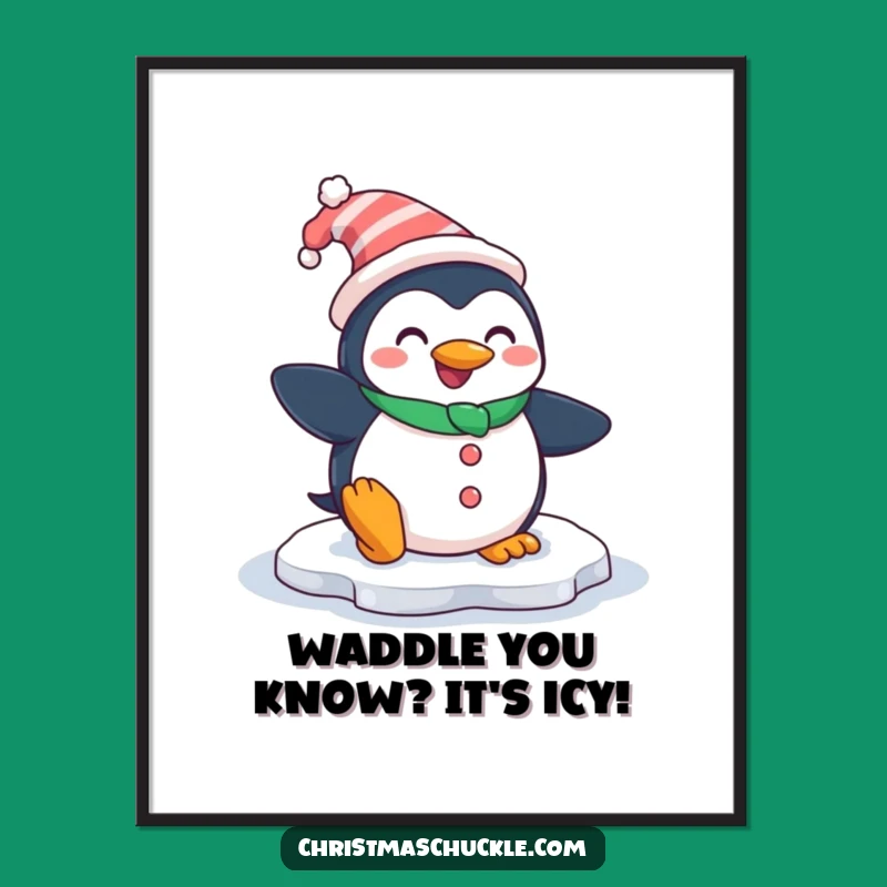 Free Printable Wall Art: Penguin Clown Slip - Funny Downloadable Gift!