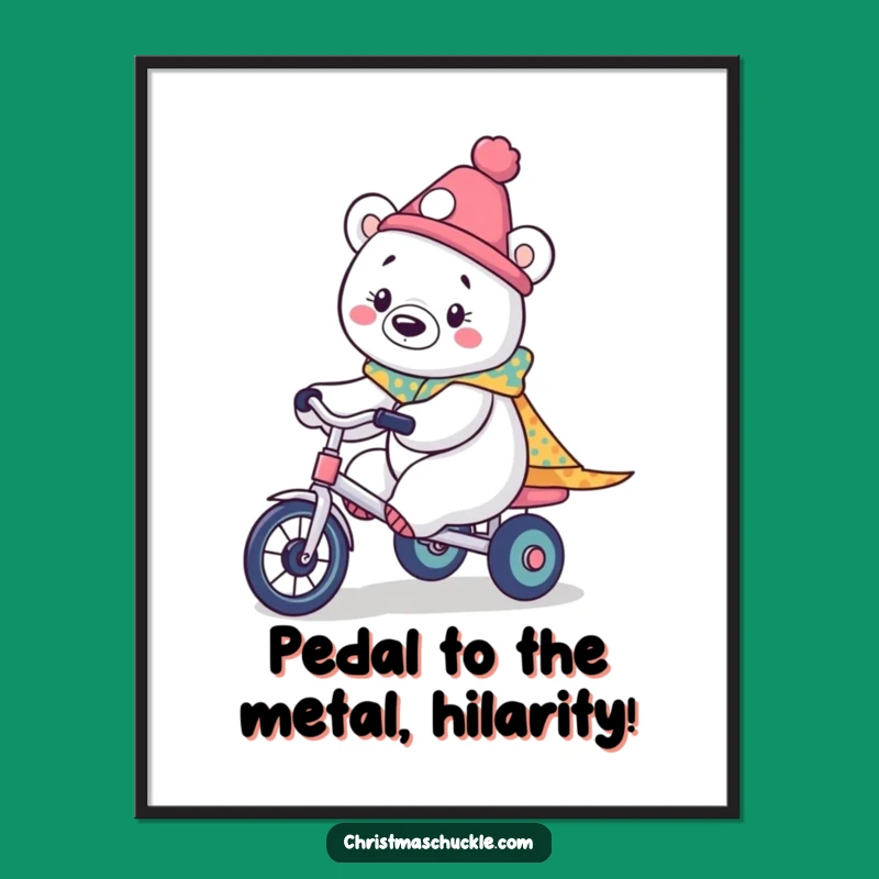 Funny Free Printable Polar Bear Clown Wall Art - Downloadable Whimsical Decor!