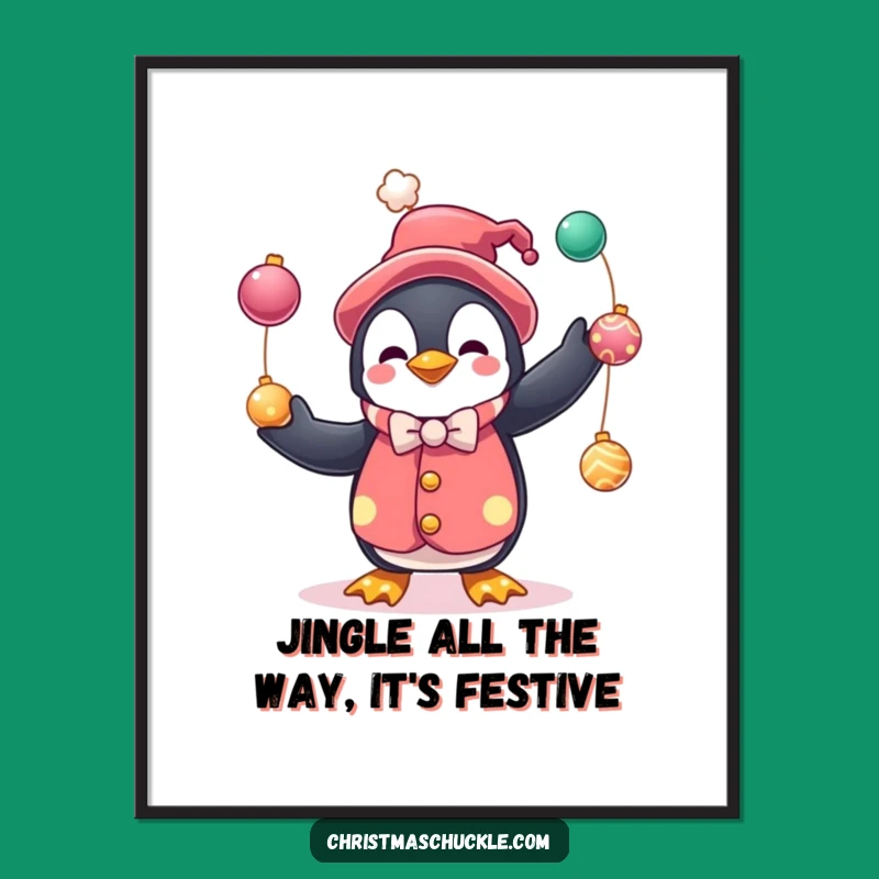 Free Printable Penguin Clown Art - Fun Downloadable Decor for Playful Spaces