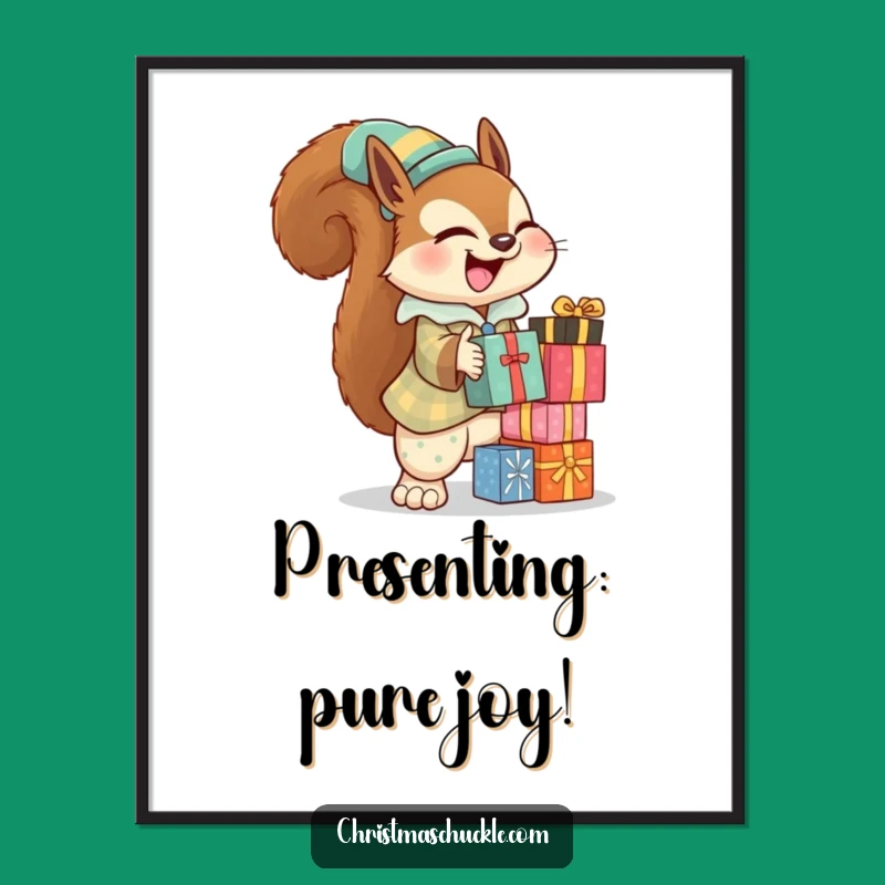 Funny Free Printable Wall Art Giggling Squirrel Quirky Downloadable Decor