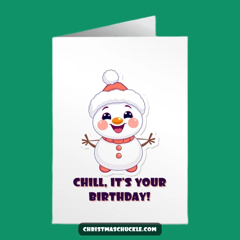 Free Printable Snowman Clown Birthday Card: Kawaii Downloadable Gift for Winter Fun!