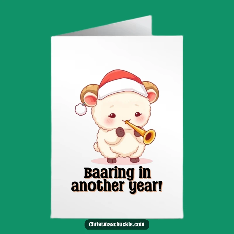 Free Printable Birthday Card: Fluffy Sheep Trumpeter - Hilarious Downloadable Gift!