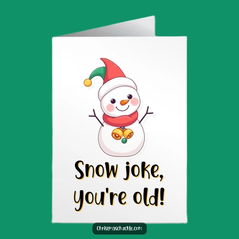 Free Printable Birthday Card: Jolly Jester Snowman, Hilarious Downloadable Gift
