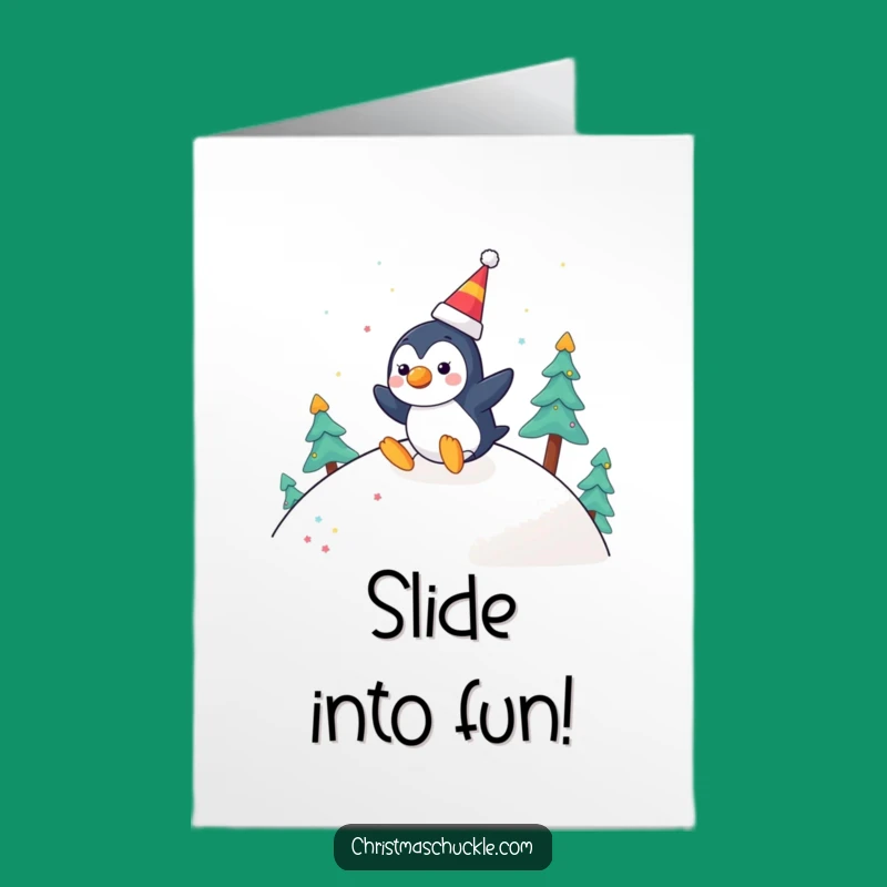 Free Printable Birthday Card: Sliding Penguin Clown, LOL Downloadable Gift