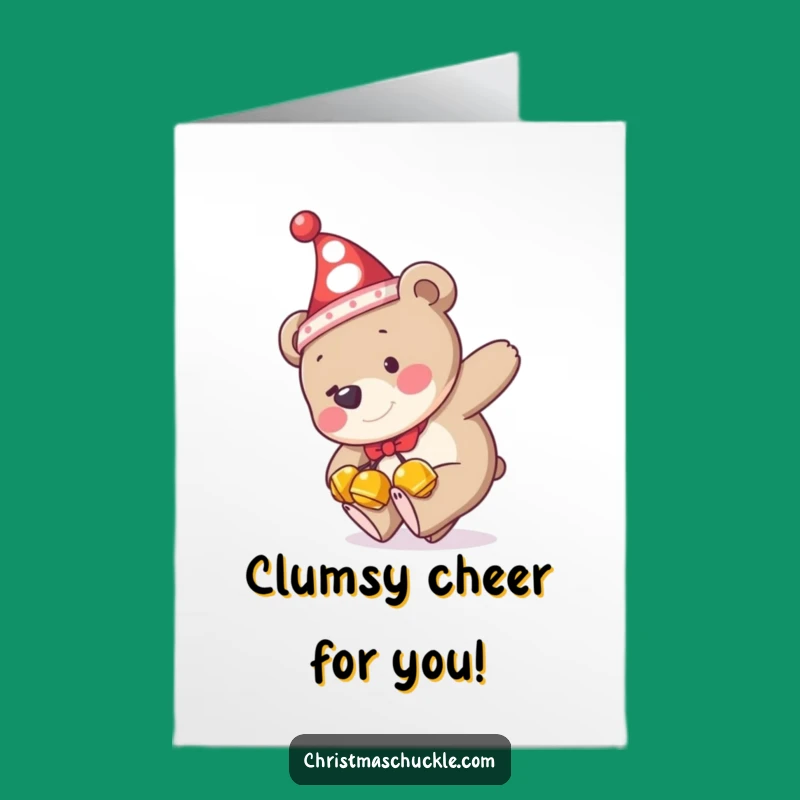Free Printable Funny Birthday Card: Clumsy Bear Tripping,LOL Downloadable Gift