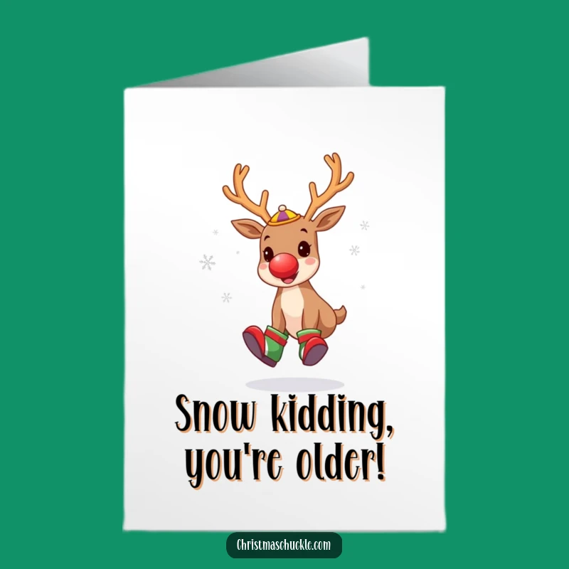 Free Printable Funny Reindeer Clown Birthday Card - Downloadable Festive Cheer!