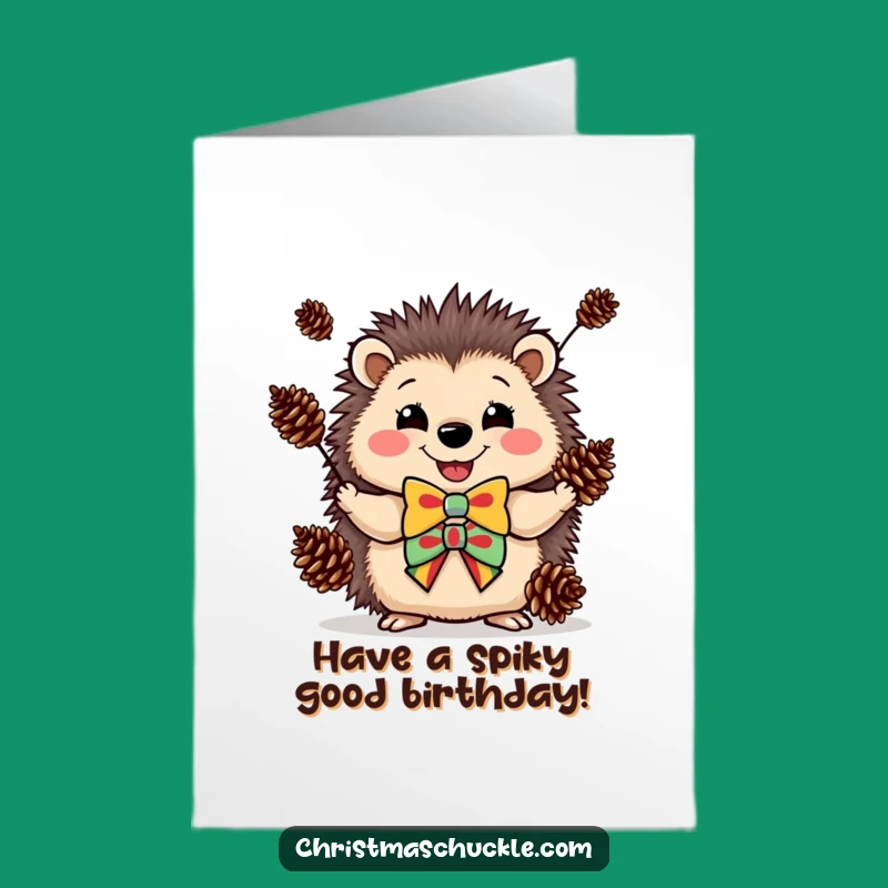 Free Printable Hedgehog Clown Birthday Card: Juggling Fun Downloadable Gift for Smiles