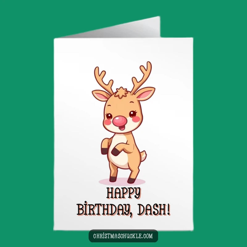 Reindeer Cartwheel Birthday Card: Free Printable Festive Fun Gift